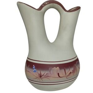 New West Pottery‎ Wedding Vase Hand Painted Floral Southwestern Decor